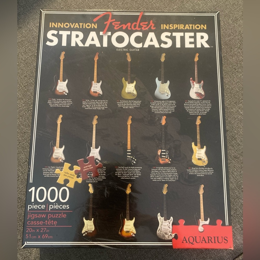 Fender Stratocaster Jigsaw Puzzle by Aquarius - Black and Red
